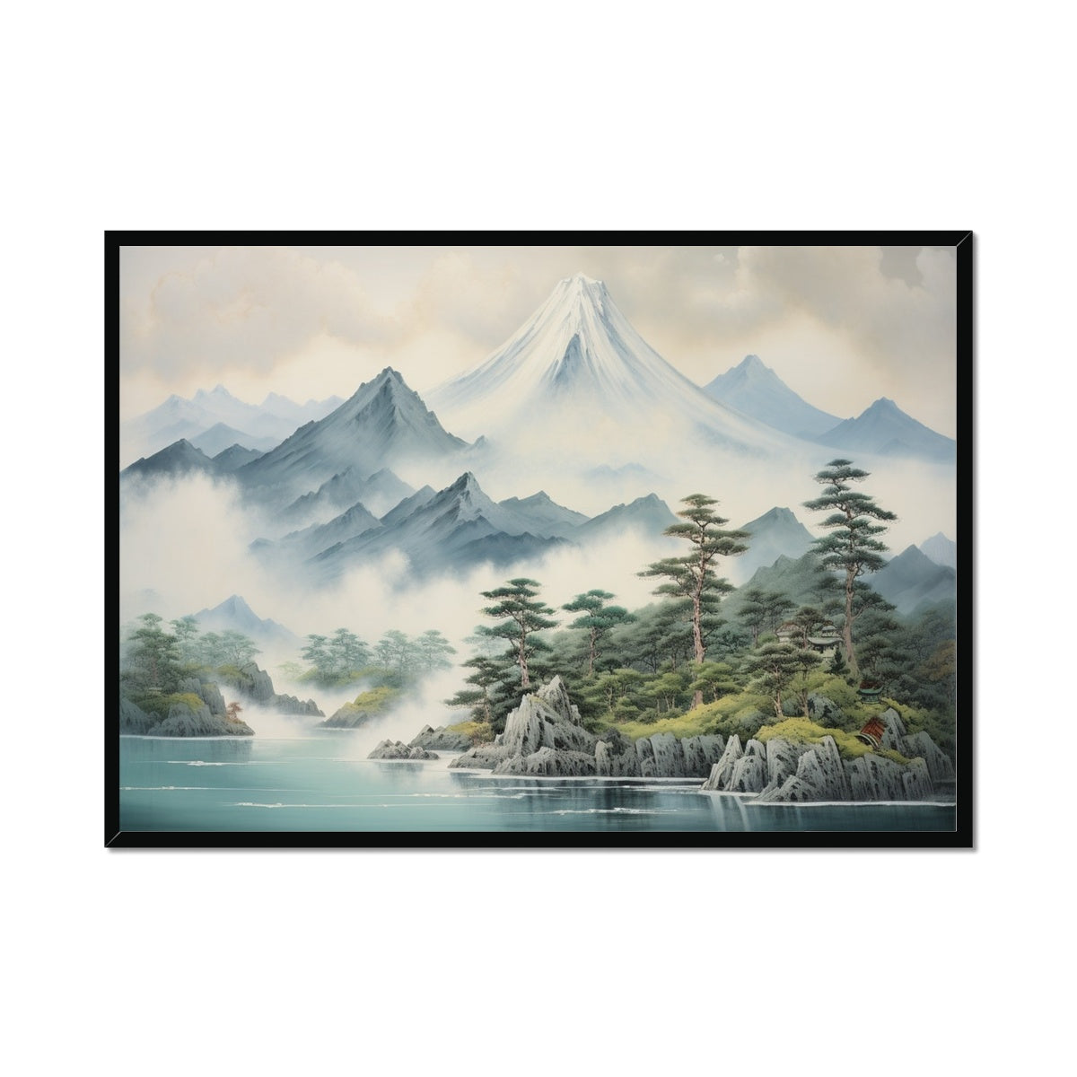 静か (Shizuka) - (quiet, calm) Framed Print