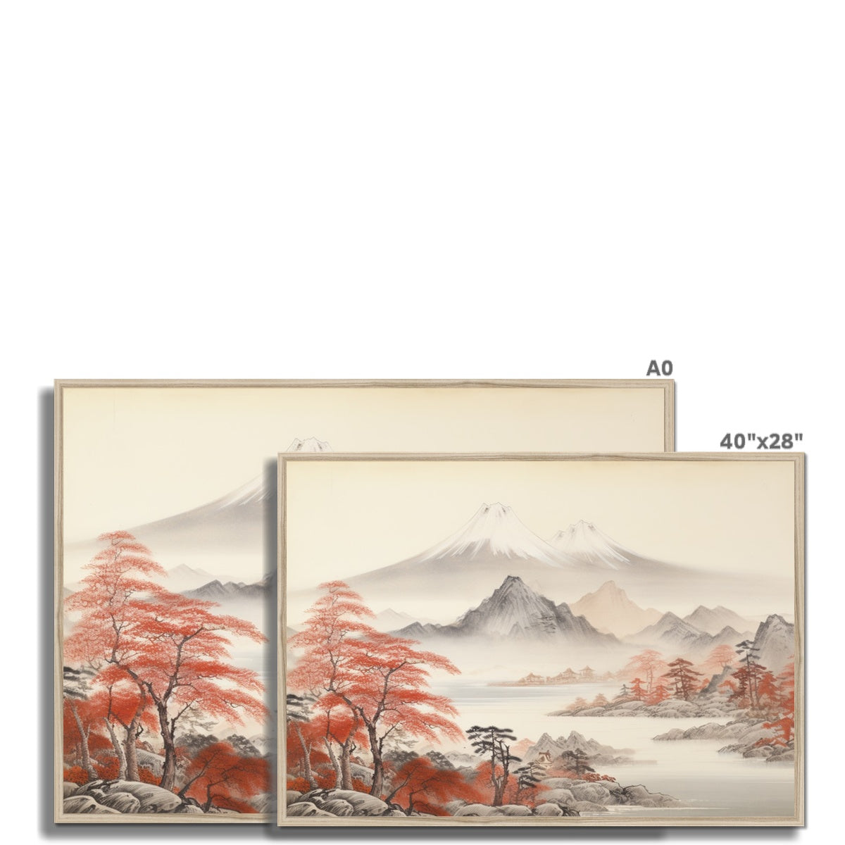 "変わりゆく葉" (Kawariyuku ha), (Leaves Of Change) Framed Print