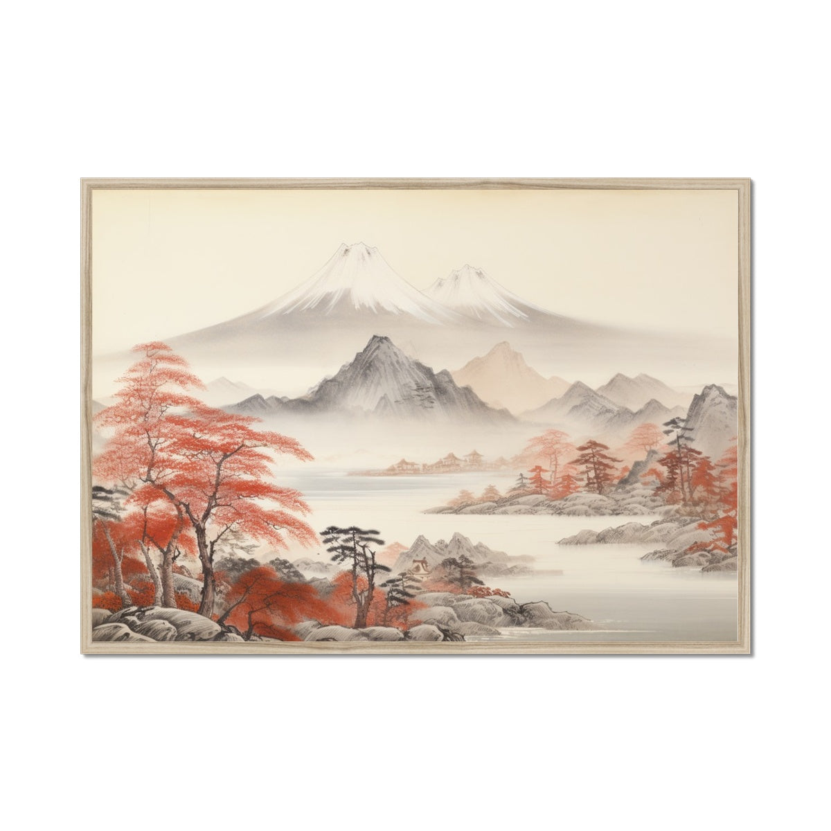 "変わりゆく葉" (Kawariyuku ha), (Leaves Of Change) Framed Print