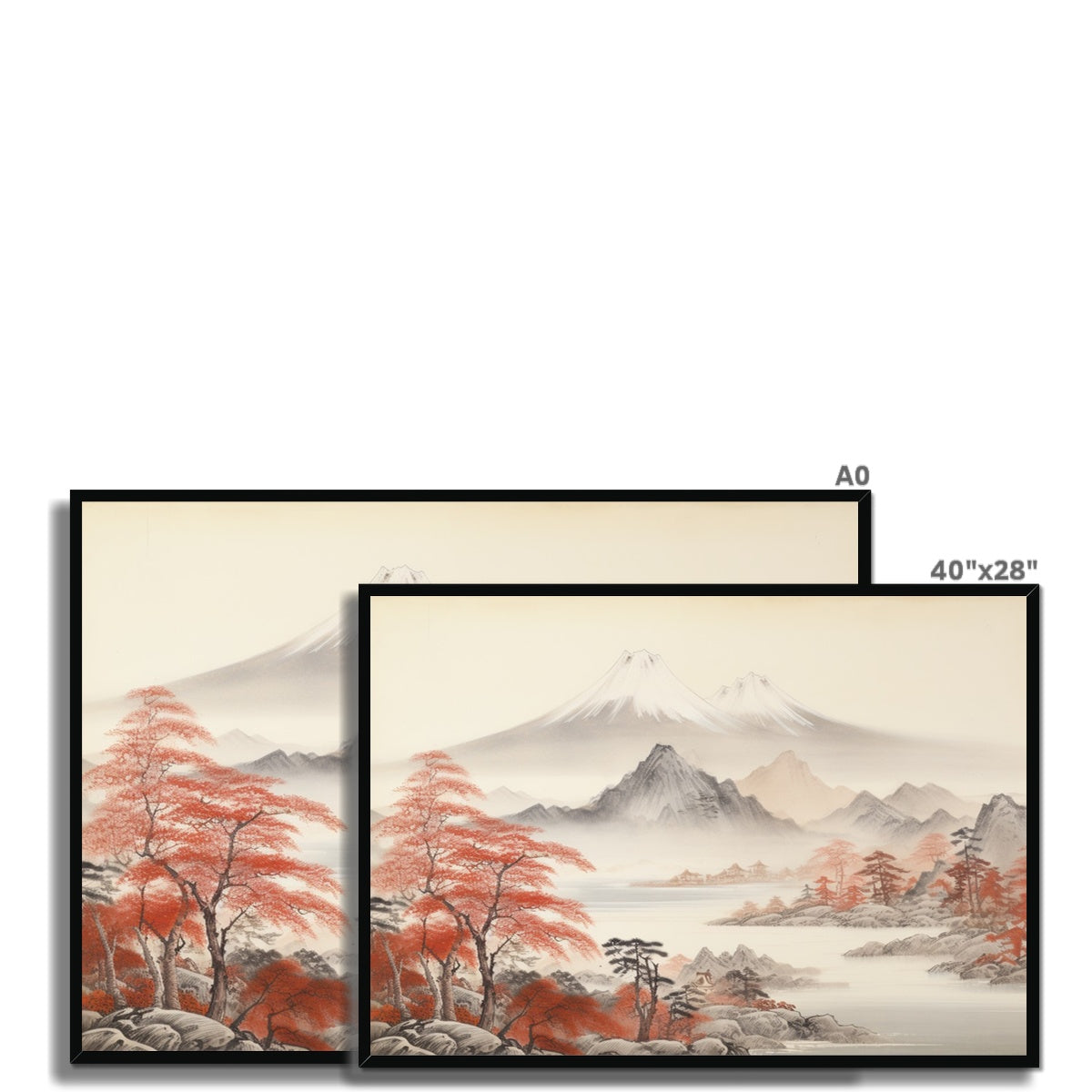 "変わりゆく葉" (Kawariyuku ha), (Leaves Of Change) Framed Print