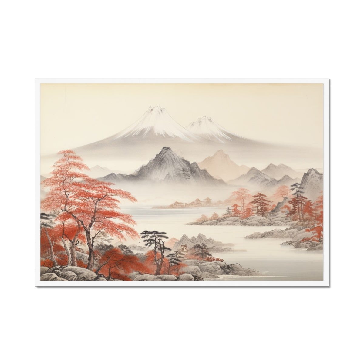 "変わりゆく葉" (Kawariyuku ha), (Leaves Of Change) Framed Print