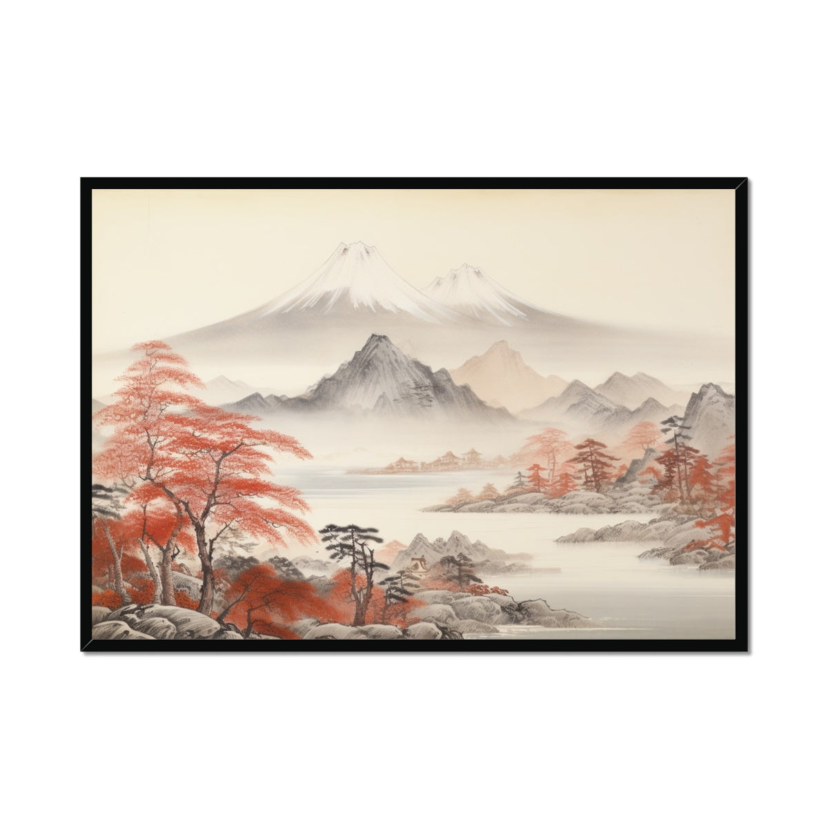 "変わりゆく葉" (Kawariyuku ha), (Leaves Of Change) Framed Print